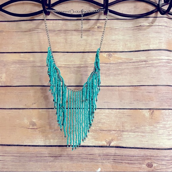 *FREE w purchase* or $8 - Beaded Tribal Fringe Necklace - Picture 3 of 14